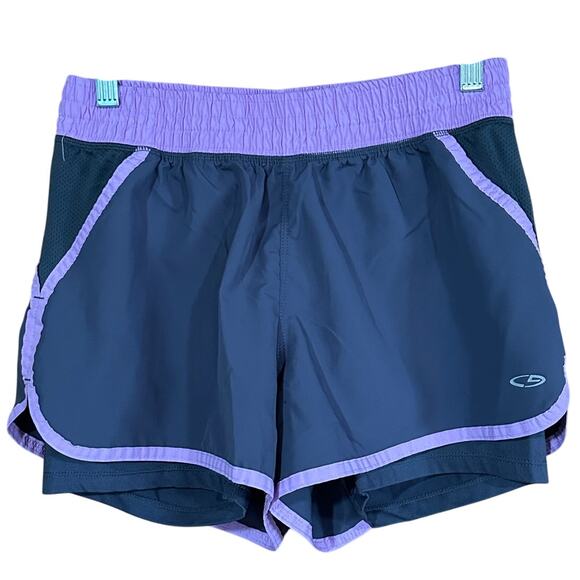 CLEARANCE Champion Duo Dry Women's Athletic Running Shorts Gray Lavender Sz M - Picture 1 of 6